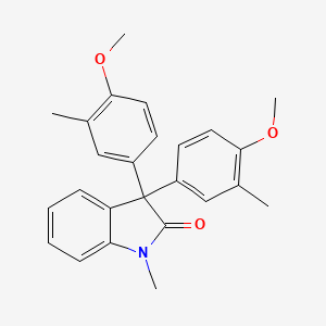 molecular formula C25H25NO3 B5167475 3,3-bis(4-methoxy-3-methylphenyl)-1-methyl-1,3-dihydro-2H-indol-2-one 