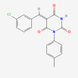 molecular formula C18H13ClN2O3 B5167486 5-(3-chlorobenzylidene)-1-(4-methylphenyl)-2,4,6(1H,3H,5H)-pyrimidinetrione 