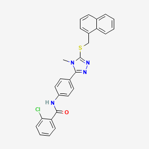 2-chloro-N-(4-{4-methyl-5-[(1-naphthylmethyl)thio]-4H-1,2,4-triazol-3-yl}phenyl)benzamide