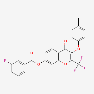 3-(4-methylphenoxy)-4-oxo-2-(trifluoromethyl)-4H-chromen-7-yl 3-fluorobenzoate