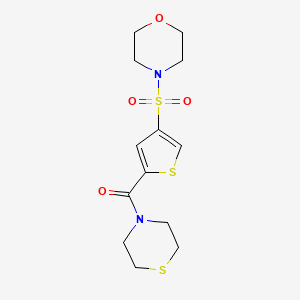 molecular formula C13H18N2O4S3 B5167565 4-{[5-(4-thiomorpholinylcarbonyl)-3-thienyl]sulfonyl}morpholine 