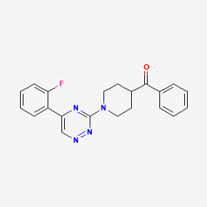 {1-[5-(2-fluorophenyl)-1,2,4-triazin-3-yl]-4-piperidinyl}(phenyl)methanone