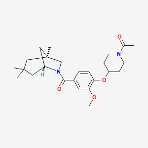 molecular formula C25H36N2O4 B5167590 (1S*,5R*)-6-{4-[(1-acetyl-4-piperidinyl)oxy]-3-methoxybenzoyl}-1,3,3-trimethyl-6-azabicyclo[3.2.1]octane 