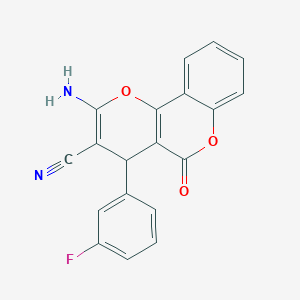 2-amino-4-(3-fluorophenyl)-5-oxo-4H-pyrano[3,2-c]chromene-3-carbonitrile