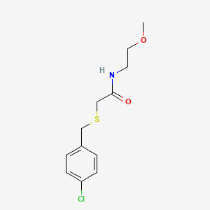 molecular formula C12H16ClNO2S B5167678 2-[(4-chlorobenzyl)thio]-N-(2-methoxyethyl)acetamide 