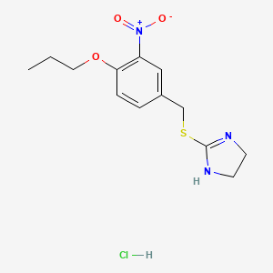 2-[(3-nitro-4-propoxyphenyl)methylsulfanyl]-4,5-dihydro-1H-imidazole;hydrochloride