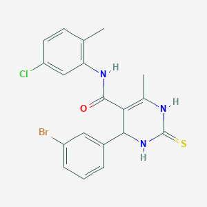 4-(3-Bromophenyl)-N-(5-chloro-2-methylphenyl)-6-methyl-2-sulfanylidene-1,2,3,4-tetrahydropyrimidine-5-carboxamide