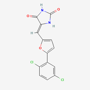 molecular formula C14H8Cl2N2O3 B5167728 5-{[5-(2,5-dichlorophenyl)-2-furyl]methylene}-2,4-imidazolidinedione 