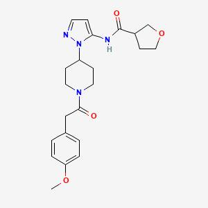 molecular formula C22H28N4O4 B5167736 N-(1-{1-[2-(4-methoxyphenyl)acetyl]-4-piperidinyl}-1H-pyrazol-5-yl)tetrahydro-3-furancarboxamide 