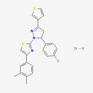 4-(3,4-dimethylphenyl)-2-[5-(4-fluorophenyl)-3-(3-thienyl)-4,5-dihydro-1H-pyrazol-1-yl]-1,3-thiazole hydrobromide
