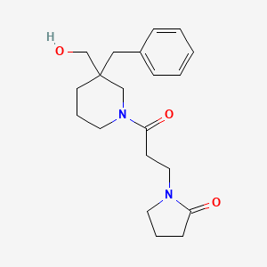 molecular formula C20H28N2O3 B5167789 1-{3-[3-benzyl-3-(hydroxymethyl)-1-piperidinyl]-3-oxopropyl}-2-pyrrolidinone 