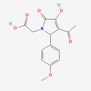 molecular formula C15H15NO6 B5167796 [3-acetyl-4-hydroxy-2-(4-methoxyphenyl)-5-oxo-2,5-dihydro-1H-pyrrol-1-yl]acetic acid 