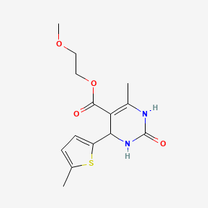 molecular formula C14H18N2O4S B5167799 2-methoxyethyl 6-methyl-4-(5-methyl-2-thienyl)-2-oxo-1,2,3,4-tetrahydro-5-pyrimidinecarboxylate 