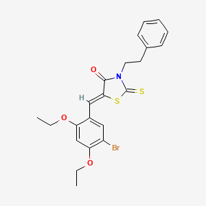 5-(5-bromo-2,4-diethoxybenzylidene)-3-(2-phenylethyl)-2-thioxo-1,3-thiazolidin-4-one