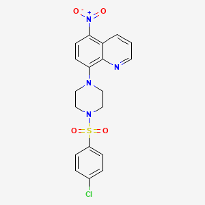 8-{4-[(4-chlorophenyl)sulfonyl]-1-piperazinyl}-5-nitroquinoline