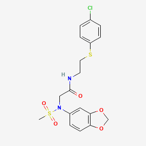 N~2~-1,3-benzodioxol-5-yl-N~1~-{2-[(4-chlorophenyl)thio]ethyl}-N~2~-(methylsulfonyl)glycinamide