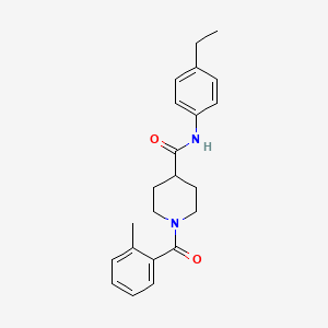 molecular formula C22H26N2O2 B5167880 N-(4-ethylphenyl)-1-(2-methylbenzoyl)-4-piperidinecarboxamide 
