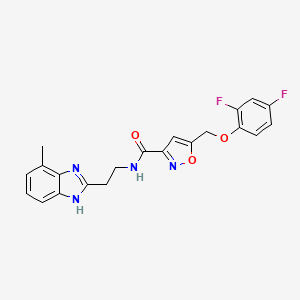 molecular formula C21H18F2N4O3 B5167917 5-[(2,4-difluorophenoxy)methyl]-N-[2-(7-methyl-1H-benzimidazol-2-yl)ethyl]-3-isoxazolecarboxamide 