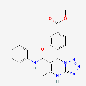 molecular formula C20H18N6O3 B5167920 methyl 4-[6-(anilinocarbonyl)-5-methyl-4,7-dihydrotetrazolo[1,5-a]pyrimidin-7-yl]benzoate 