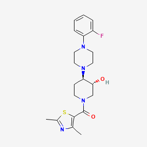 molecular formula C21H27FN4O2S B5167970 (3R*,4R*)-1-[(2,4-dimethyl-1,3-thiazol-5-yl)carbonyl]-4-[4-(2-fluorophenyl)-1-piperazinyl]-3-piperidinol 