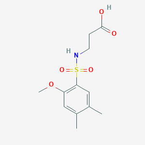 molecular formula C12H17NO5S B5167974 N-[(2-methoxy-4,5-dimethylphenyl)sulfonyl]-beta-alanine 