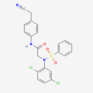 molecular formula C22H17Cl2N3O3S B5167981 N~1~-[4-(cyanomethyl)phenyl]-N~2~-(2,5-dichlorophenyl)-N~2~-(phenylsulfonyl)glycinamide 