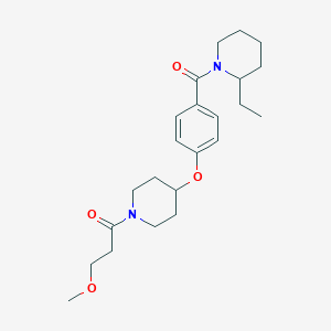 2-ethyl-1-(4-{[1-(3-methoxypropanoyl)-4-piperidinyl]oxy}benzoyl)piperidine