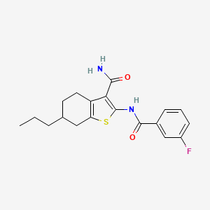 molecular formula C19H21FN2O2S B5168016 2-[(3-fluorobenzoyl)amino]-6-propyl-4,5,6,7-tetrahydro-1-benzothiophene-3-carboxamide 
