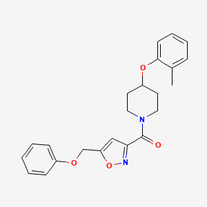 molecular formula C23H24N2O4 B5168036 4-(2-methylphenoxy)-1-{[5-(phenoxymethyl)-3-isoxazolyl]carbonyl}piperidine 