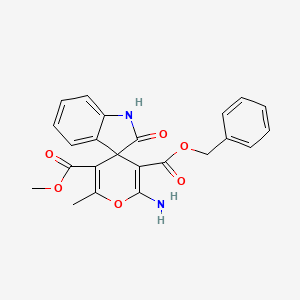 3'-benzyl 5'-methyl 2'-amino-6'-methyl-2-oxo-1,2-dihydrospiro[indole-3,4'-pyran]-3',5'-dicarboxylate