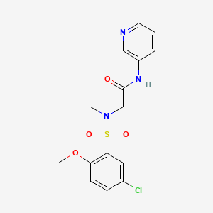 molecular formula C15H16ClN3O4S B5168056 N~2~-[(5-chloro-2-methoxyphenyl)sulfonyl]-N~2~-methyl-N~1~-3-pyridinylglycinamide 