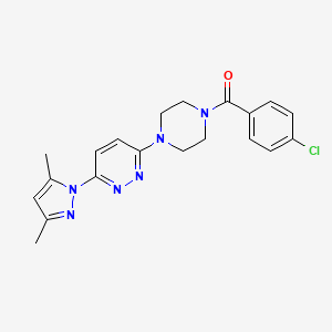 molecular formula C20H21ClN6O B5168103 3-[4-(4-chlorobenzoyl)-1-piperazinyl]-6-(3,5-dimethyl-1H-pyrazol-1-yl)pyridazine 