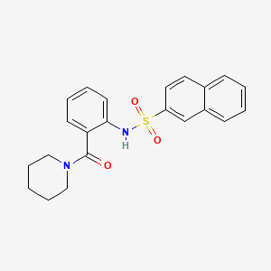 molecular formula C22H22N2O3S B5168121 N-[2-(1-piperidinylcarbonyl)phenyl]-2-naphthalenesulfonamide 
