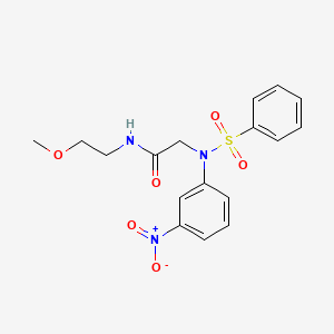 molecular formula C17H19N3O6S B5168124 N~1~-(2-methoxyethyl)-N~2~-(3-nitrophenyl)-N~2~-(phenylsulfonyl)glycinamide 