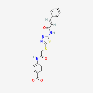 molecular formula C21H18N4O4S2 B5168131 methyl 4-[({[5-(cinnamoylamino)-1,3,4-thiadiazol-2-yl]thio}acetyl)amino]benzoate 