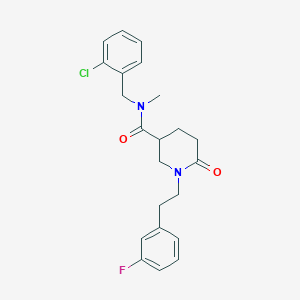 molecular formula C22H24ClFN2O2 B5168157 N-(2-chlorobenzyl)-1-[2-(3-fluorophenyl)ethyl]-N-methyl-6-oxo-3-piperidinecarboxamide 