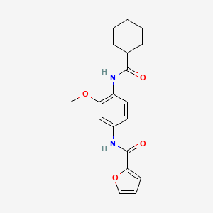 molecular formula C19H22N2O4 B5168175 N-{4-[(cyclohexylcarbonyl)amino]-3-methoxyphenyl}-2-furamide 
