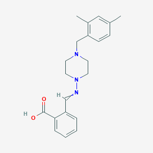molecular formula C21H25N3O2 B5168179 2-({[4-(2,4-dimethylbenzyl)-1-piperazinyl]imino}methyl)benzoic acid 