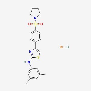 molecular formula C21H24BrN3O2S2 B5168184 N-(3,5-dimethylphenyl)-4-[4-(1-pyrrolidinylsulfonyl)phenyl]-1,3-thiazol-2-amine hydrobromide 