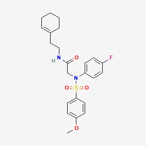 molecular formula C23H27FN2O4S B5168202 N~1~-[2-(1-cyclohexen-1-yl)ethyl]-N~2~-(4-fluorophenyl)-N~2~-[(4-methoxyphenyl)sulfonyl]glycinamide 
