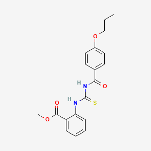 molecular formula C19H20N2O4S B5168286 methyl 2-({[(4-propoxybenzoyl)amino]carbonothioyl}amino)benzoate 
