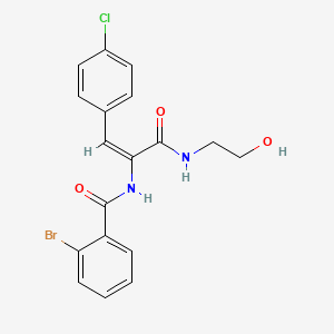 molecular formula C18H16BrClN2O3 B5168311 2-bromo-N-(2-(4-chlorophenyl)-1-{[(2-hydroxyethyl)amino]carbonyl}vinyl)benzamide 