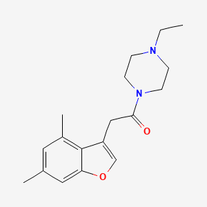 molecular formula C18H24N2O2 B5168338 1-[(4,6-dimethyl-1-benzofuran-3-yl)acetyl]-4-ethylpiperazine 