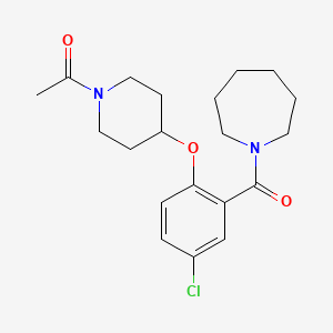 molecular formula C20H27ClN2O3 B5168360 1-{2-[(1-acetyl-4-piperidinyl)oxy]-5-chlorobenzoyl}azepane 