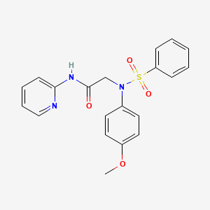 molecular formula C20H19N3O4S B5168382 N~2~-(4-methoxyphenyl)-N~2~-(phenylsulfonyl)-N~1~-2-pyridinylglycinamide 