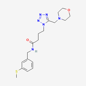 molecular formula C18H26N6O2S B5168389 N-[3-(methylthio)benzyl]-4-[5-(4-morpholinylmethyl)-1H-tetrazol-1-yl]butanamide 