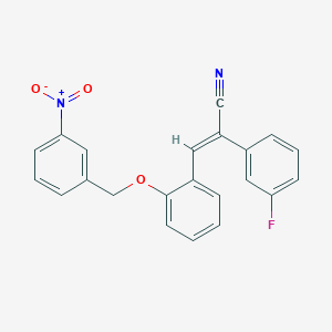 molecular formula C22H15FN2O3 B5168395 2-(3-fluorophenyl)-3-{2-[(3-nitrobenzyl)oxy]phenyl}acrylonitrile 