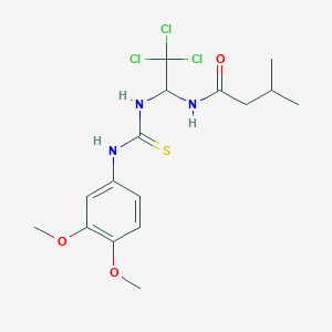 molecular formula C16H22Cl3N3O3S B5168416 3-methyl-N-[2,2,2-trichloro-1-({[(3,4-dimethoxyphenyl)amino]carbonothioyl}amino)ethyl]butanamide 