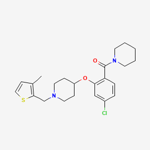 molecular formula C23H29ClN2O2S B5168429 4-[5-chloro-2-(1-piperidinylcarbonyl)phenoxy]-1-[(3-methyl-2-thienyl)methyl]piperidine 