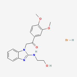molecular formula C19H22BrN3O4 B5168432 1-(3,4-dimethoxyphenyl)-2-{2-[(2-hydroxyethyl)amino]-1H-benzimidazol-1-yl}ethanone hydrobromide 